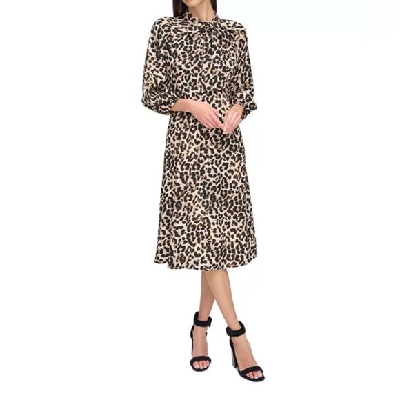 Calvin Klein Women's Animal-Print A-Line Dress - Picture 1 of 8